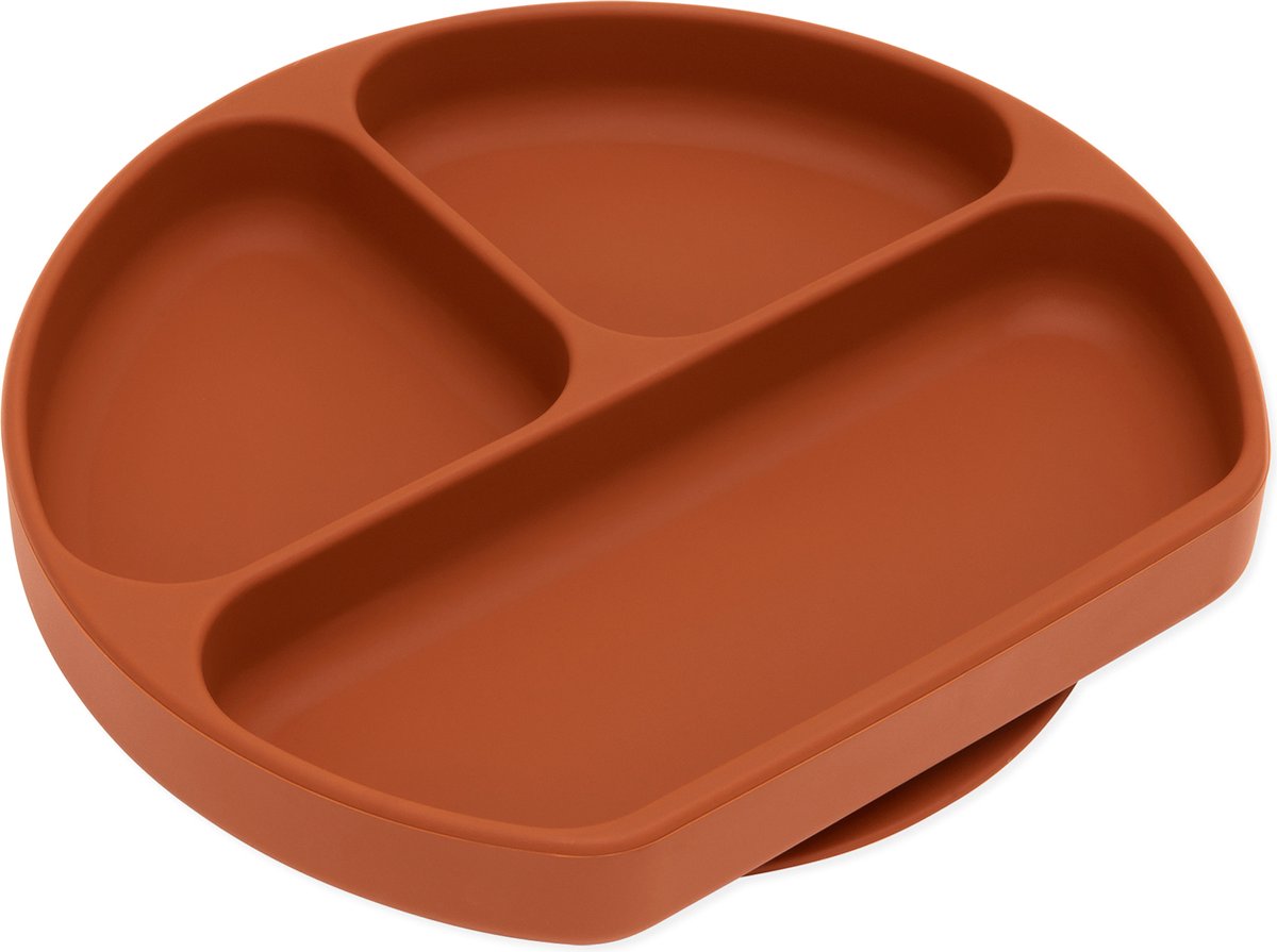Goedkoopste Bumkins - Siliconen vakjesbord met zuignap (3 vaks) - Klei