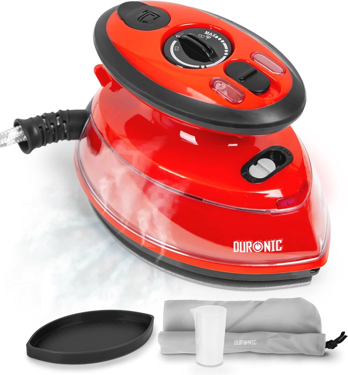 Reisstrijkijzer - Draagbare strijkmachines - Mini Strijkijzer - Stoomstrijkijzer Travel - Inklapbaar - Sprayfunctie - Stomend Effect - Travel Iron - Strijkijzer - Reisstrijkijzer Klein Zwart/Rood
