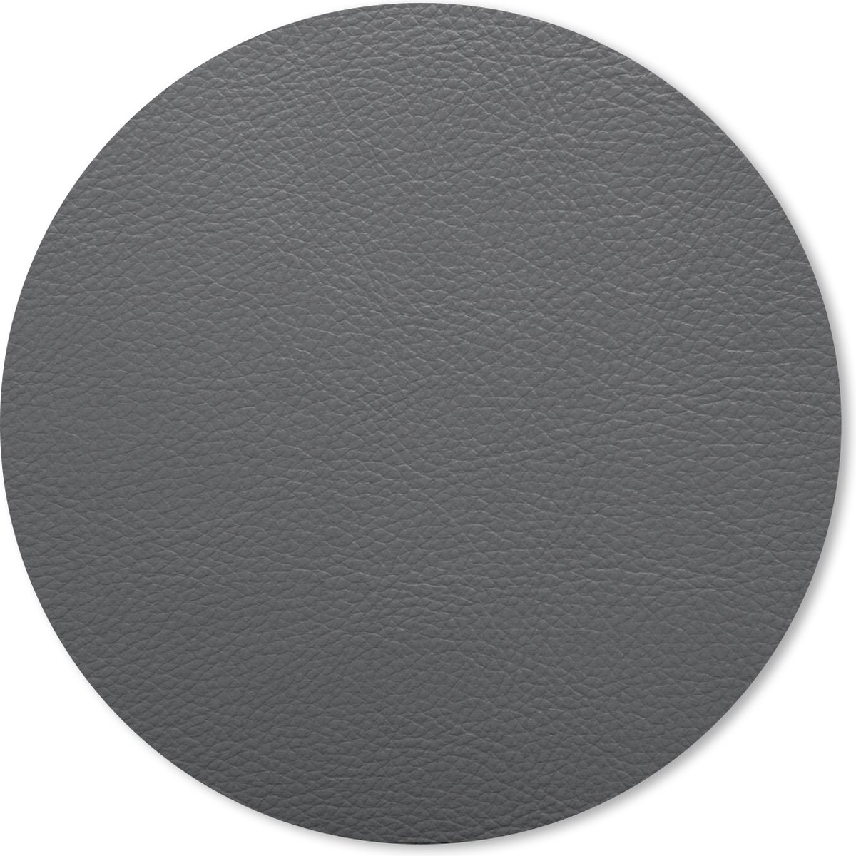 Muismat rond 40x40 cm - Mousepad Leer - Structuur - Lederlook - Grijs - Ronde muismatten