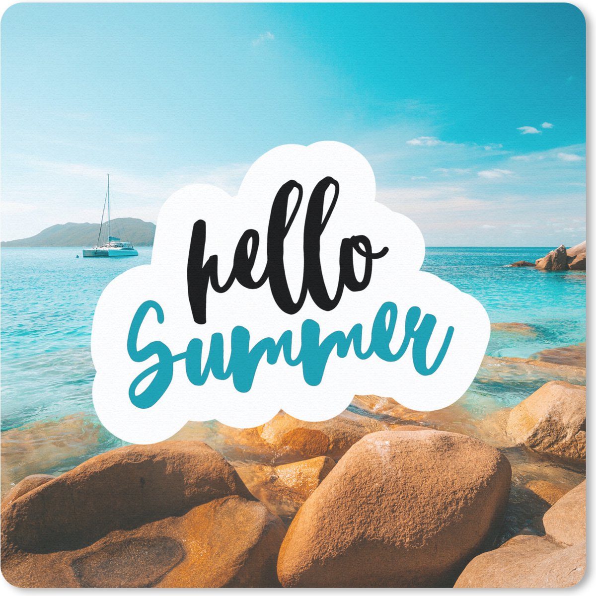 Muismat 30x30 cm - Mousepad Zomer - Quote - Boot - Muismatten