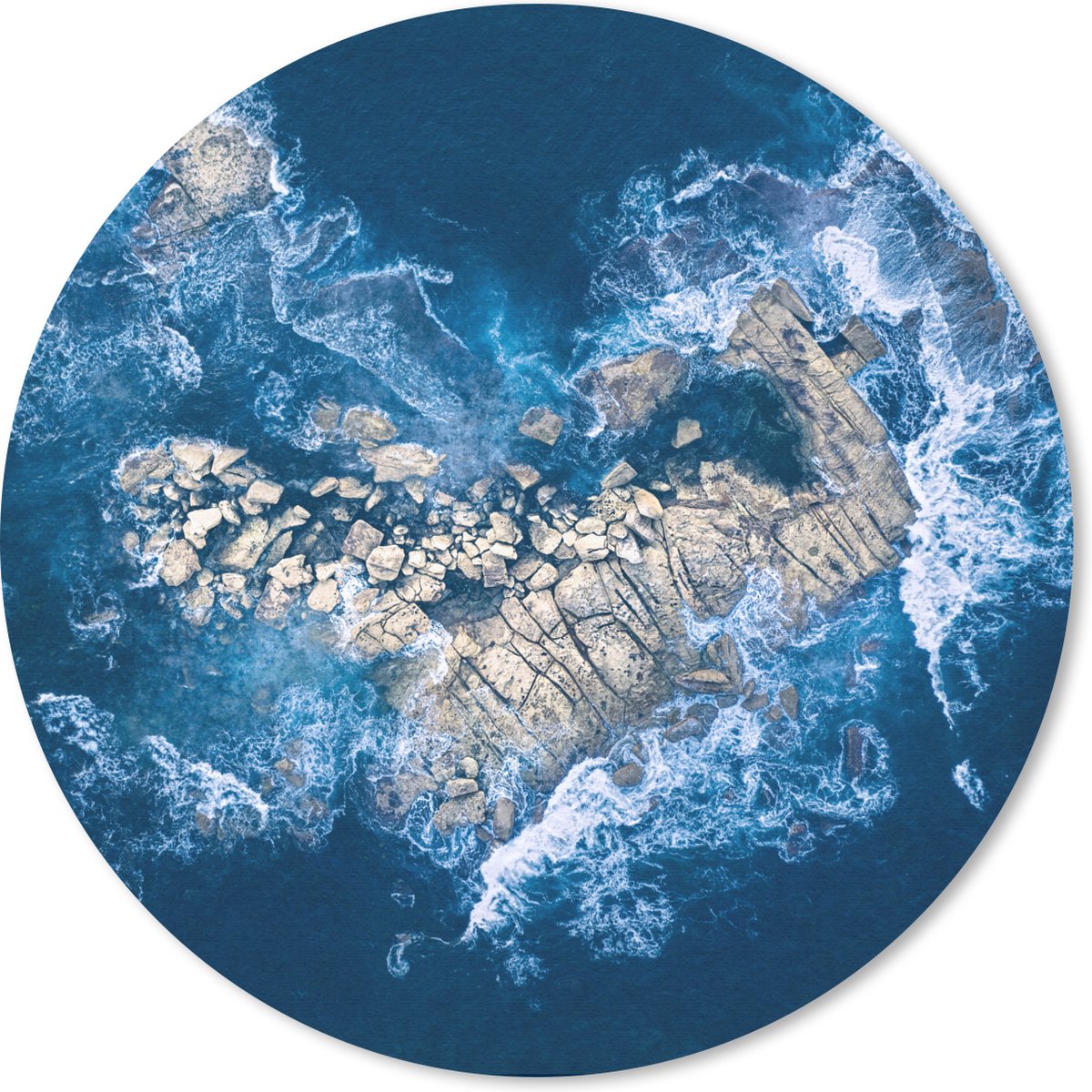 Muismat rond 20x20 cm - Mousepad Golven - Stenen - Hart - Ronde muismatten