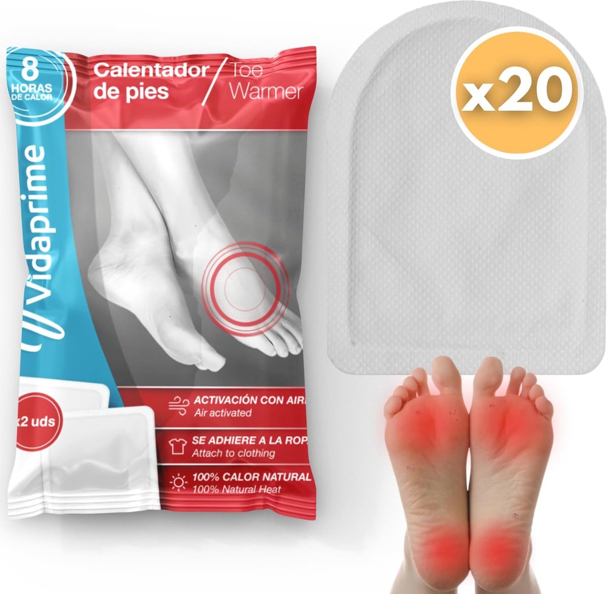 20 Natuurlijke Warmtepleisters voor Voeten - Comfortabele Voetwarmers voor 24 Uur Hitte