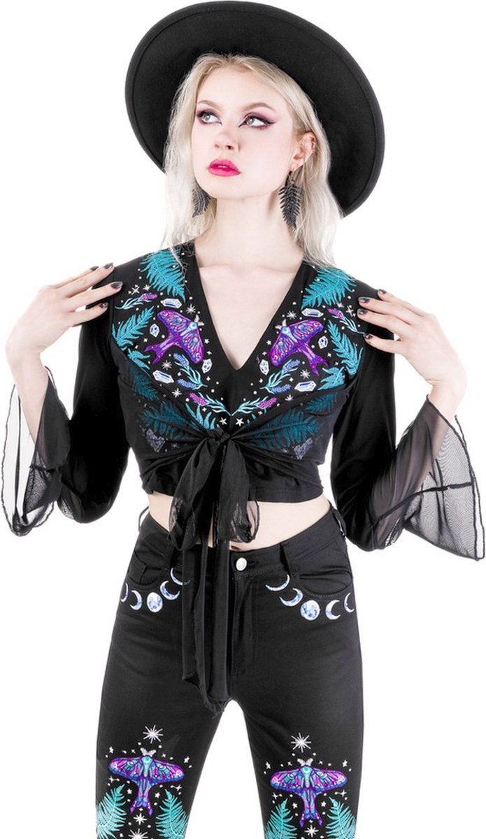 Restyle - Enchanted Forest Blouse - S - Zwart