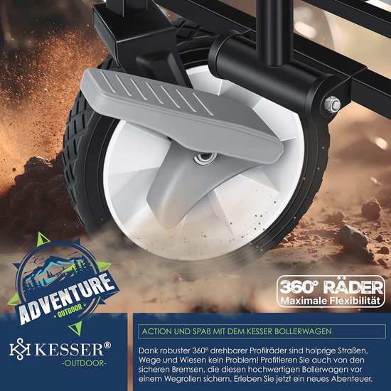 Opvouwbare Bolderkar - Transportkar met 80 kg Lastvermogen en Massieve Rubber Banden van LifeGoods — afbeelding 5