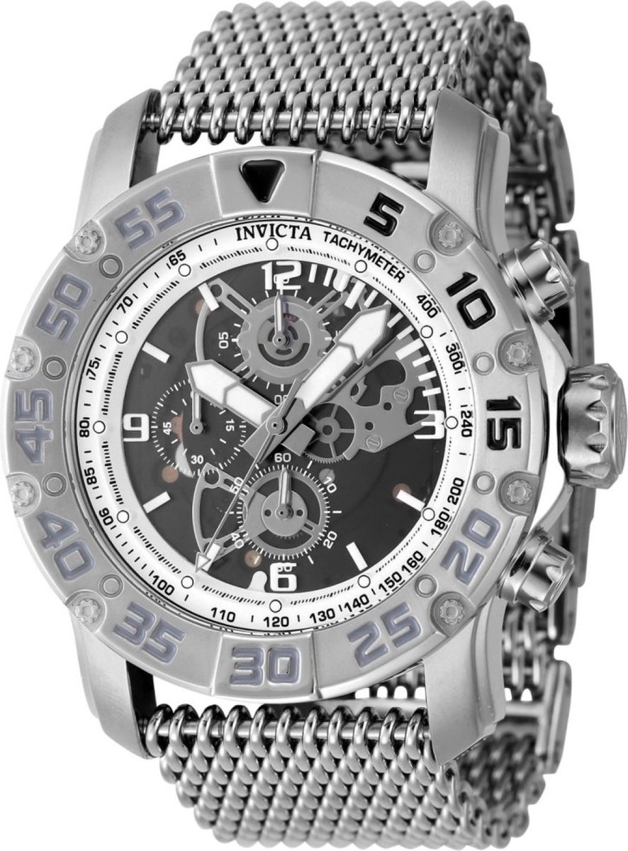 Invicta Racing - JM Limited Edition 48053 Heren Horloge - Waterdicht - Analoog - Quartz Uurwerk - Roestvrij Staal met zwarte Wijzerplaat - 48mm