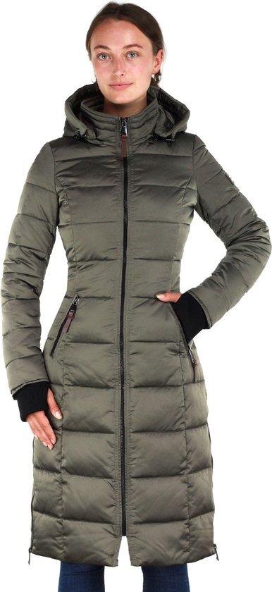 Versano Alexa Dames Slim Fit Winterjas L - Groen