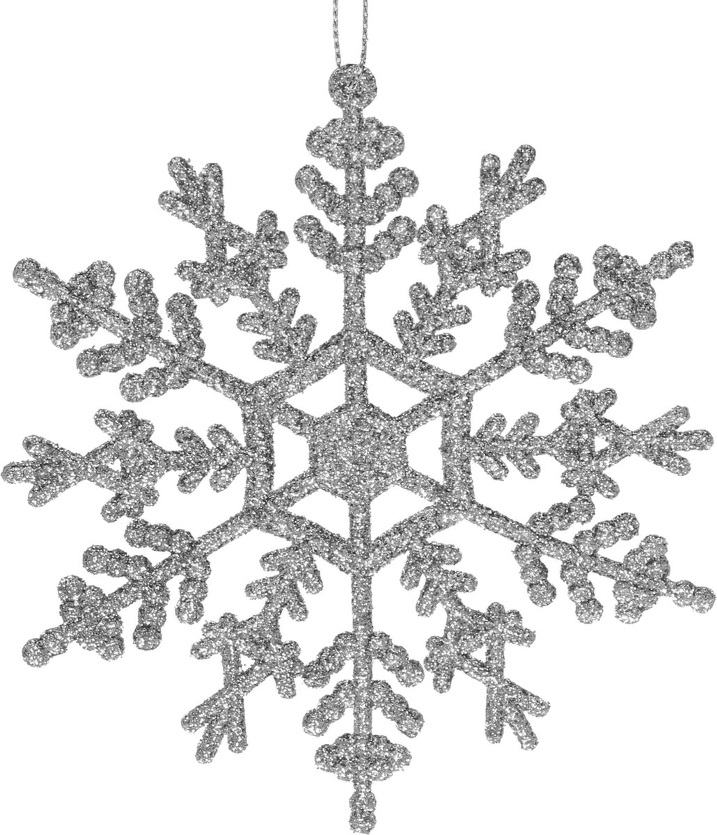 Springos Kerstversiering | Kerstdecoratie voor binnen | Kersthanger | Sneeuwvlokken | Kunststof | 3 Stuks | 12 cm