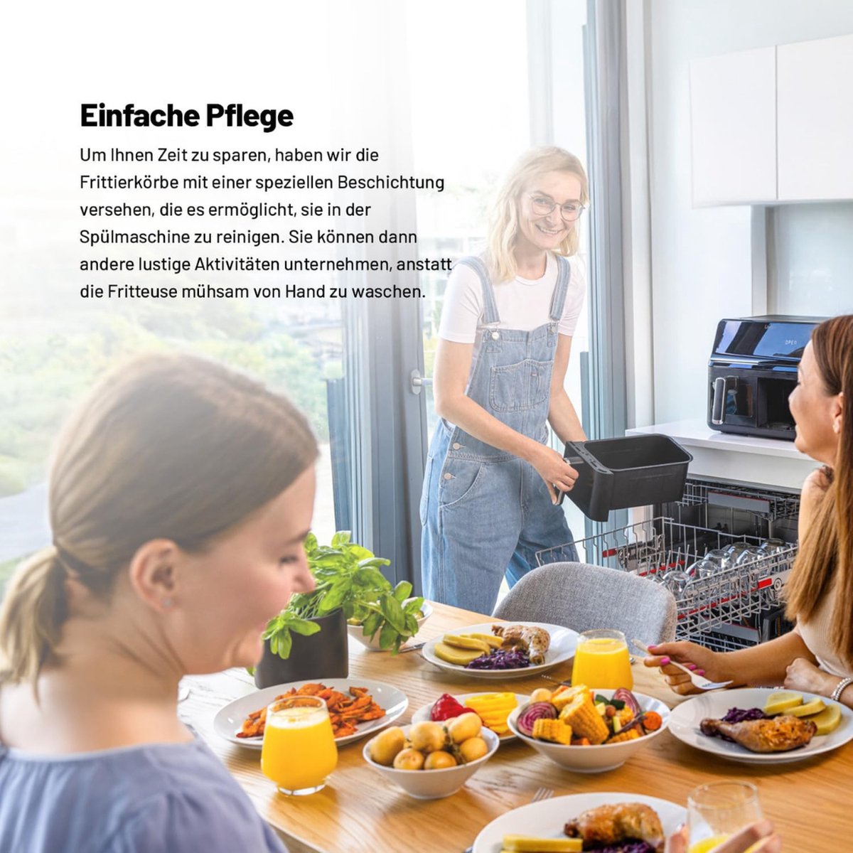 Afbeelding 2 van Equivera Dubbele Airfryer - Dubbele Mand - Dual Cook - Heteluchtfriteuse - Verschillende Programma's - Dual Zone - Mega