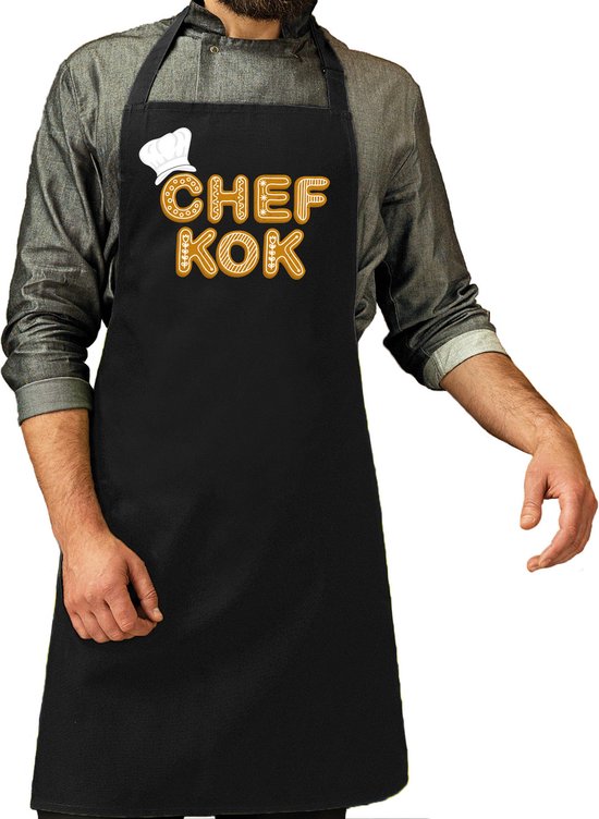 Bellatio Decorations Verjaardag cadeau schort - Chefkok - barbecue/bbq - zwart - Vaderdag
