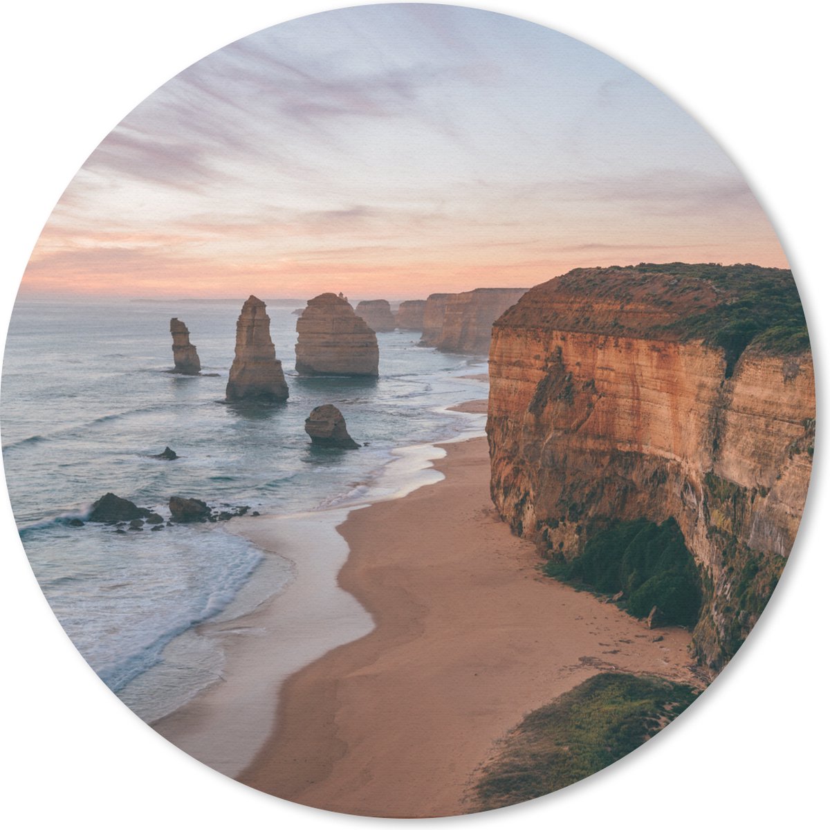 Muismat rond 50x50 cm - Mousepad Strand - Zand - Zee - Steen - Ronde muismatten