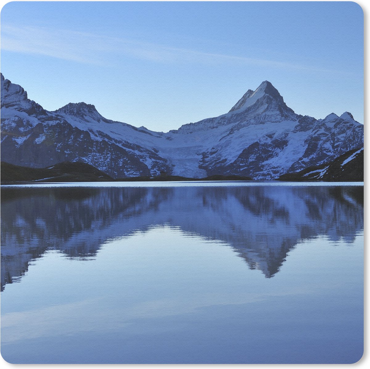 Muismat 30x30 cm - Mousepad Alpen - Berg - Water - Sneeuw - Muismatten