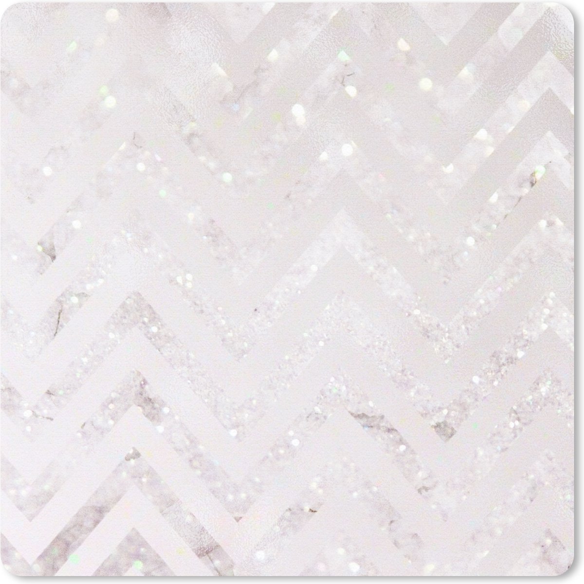 Muismat 30x30 cm - Mousepad Marmer - Wit - Glitter - Muismatten