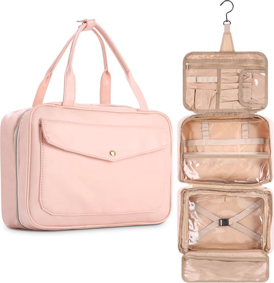 2-delige make-uptas met initialen, reistoilettas voor meisjes, verjaardagscadeaus voor vrouwen, waterdichte organizer voor toiletartikelen, cosmetica en accessoires, Meerkleurig, E, geen