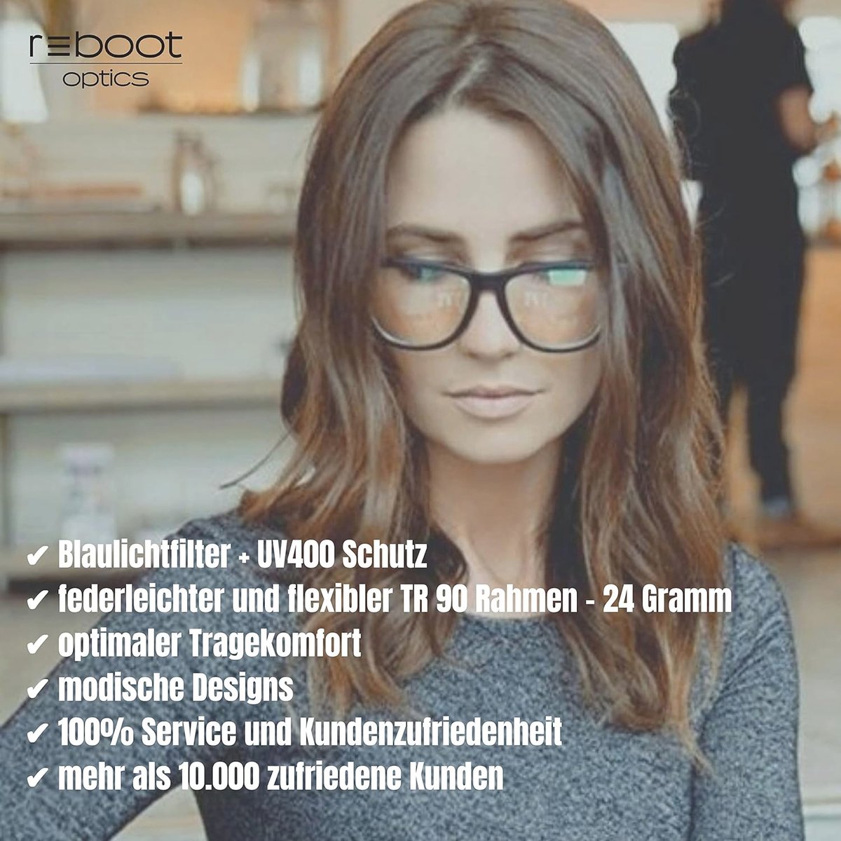 Blauwe Licht Computerbril voor Hoofdpijn en Oogvermoeidheid | Unisex | Flexibel en Lichtframe