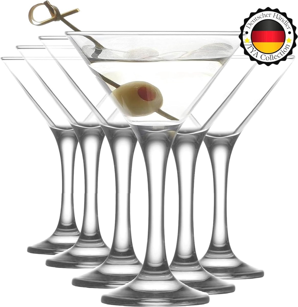 Set van 6 luxe martini glazen 175 ml - Vaatwasmachinebestendige cocktailglazen