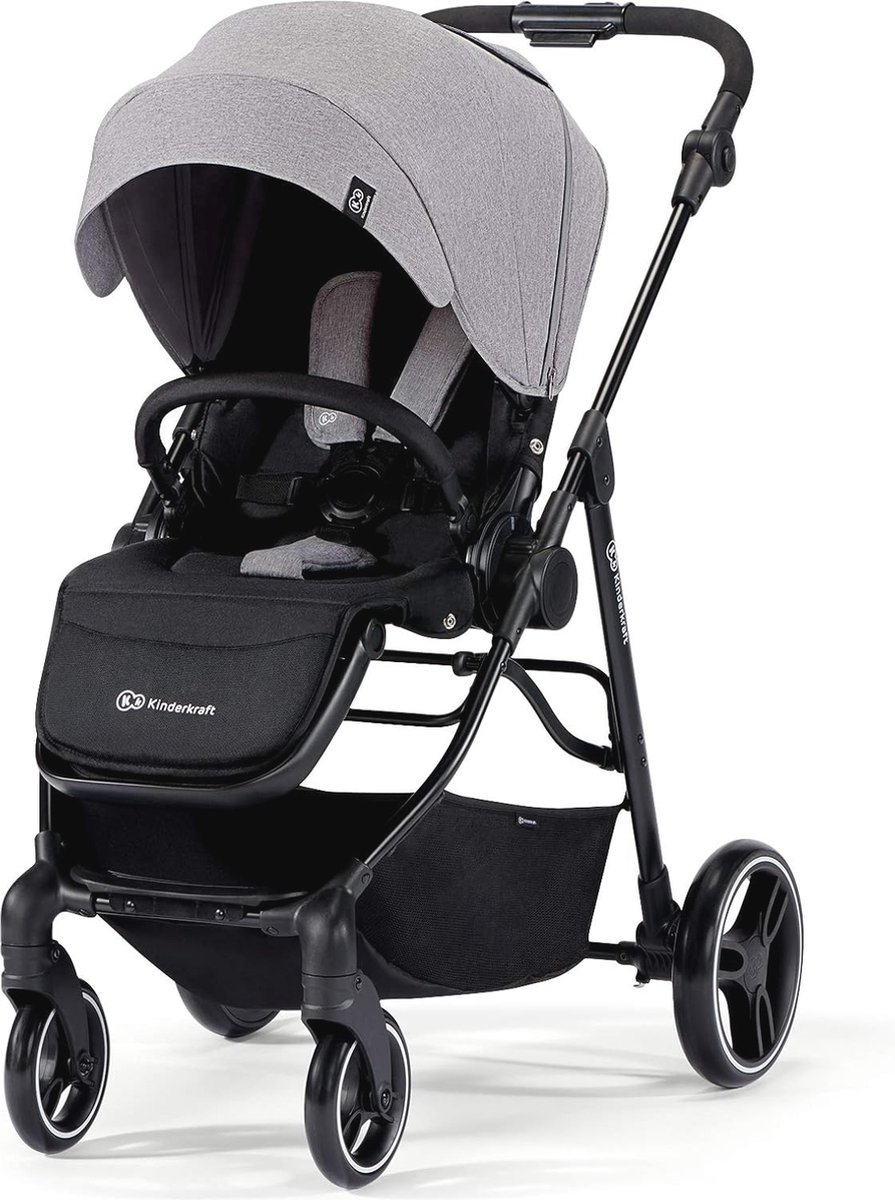 Inklapbare Kinderwagen met Slaapfunctie en Waterdichte Zonnekap - Grijs