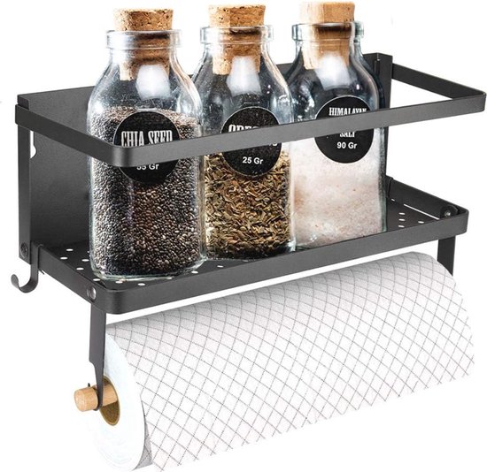 Magnetisch Kruidenrek - Organiseer Je Keuken - 7 Stuks - Zwart