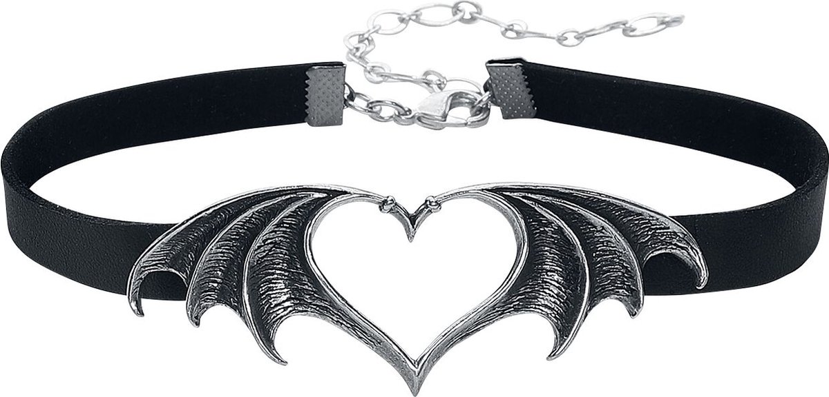 Goedkoopste Alchemy Gothic Nocte Amor Choker zwart-zilverkleurig Staal Dames - Gothic