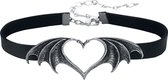 Alchemy Gothic Nocte Amor Choker zwart-zilverkleurig Staal -