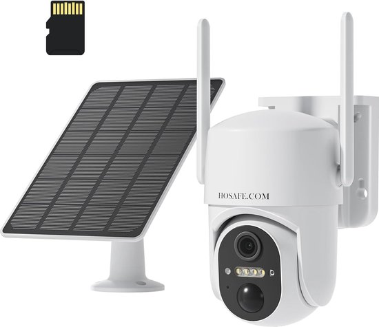4K 8MP Draadloze Beveiligingscamera Op Zonne-energie – 360° PTZ Met Bewegingsmelder, Voor Buiten, 2,4 GHz WiFi