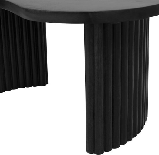Salontafel Firenze Boonvorm Massief Mangohout Zwart 125x80x43 cm - Moderne Organische Woonkamertafel - Unieke Zwarte Houten Salontafel - Handgemaakt Design tafel