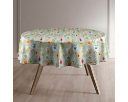 Protecttable - Rond Tafelzeil Cocktails Ø138cm - Tafelkleed Afwasbaar - Kunststof