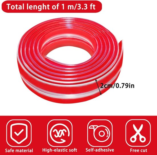 Amig - Flexibele en transparante randbeschermingsrol voor meubels, tafels, stoelen en andere inrichting, NBR-rubber, babyveiligheid thuis, wit, CS503