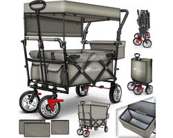 Opvouwbare Bolderkar met Dak en Koeltas | Tuinwagen met Rem en Draagtas | Ideaal voor Strand, Kamperen en Winkelen