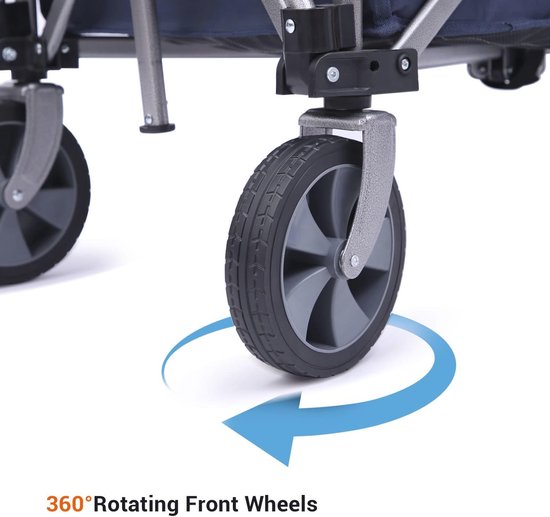 Opvouwbare Bolderkar XL - 145L, 180kg Belastbaarheid, Voor Strand en Tuin - Inklapbaar en Verstelbaar van Opvouwbare Bolderkar — afbeelding 3