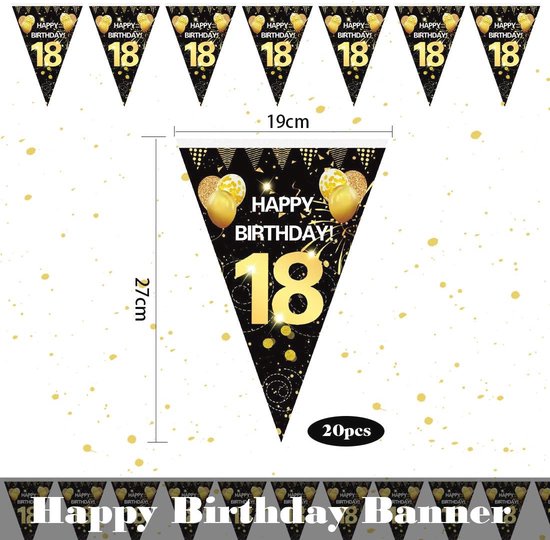 Spandoek Happy Birthday slinger in diverse formaten - - Voor elk feest een gepersonaliseerd spandoek
