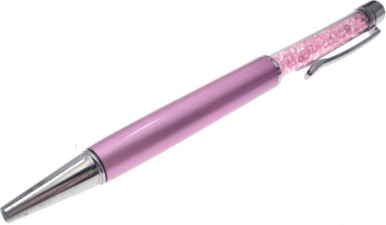 Stylo avec diamants et gravure - avec nom - Mirthe - Rose clair