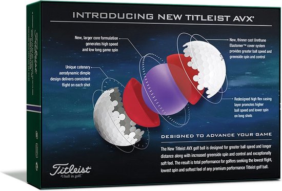 Titleist AVX Golfballen Geel 2022 van Titleist — afbeelding 2