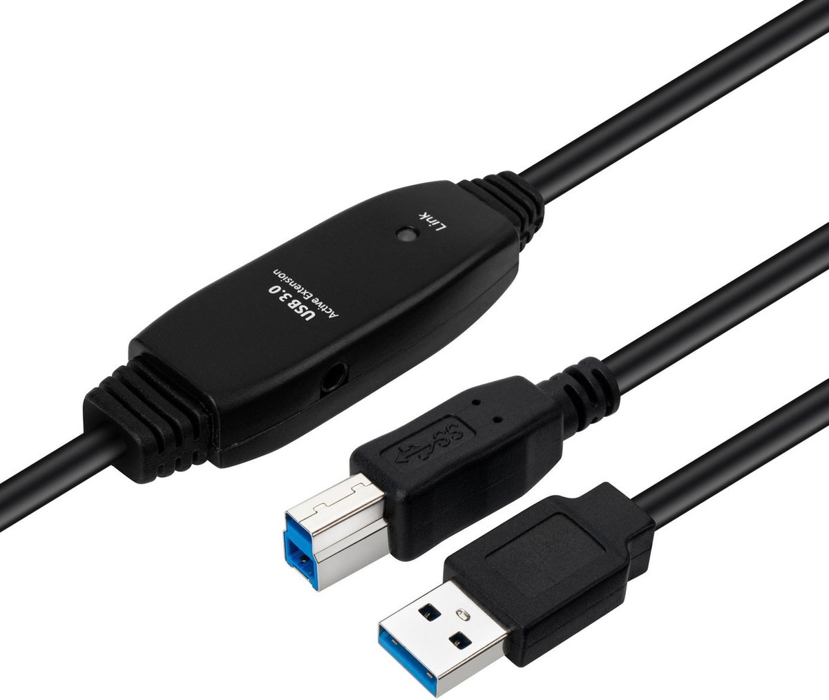 Microconnect USB3.0AB10B USB-kabel USB 3.2 Gen 1 (3.1 Gen 1) 10 m USB A USB B Zwart