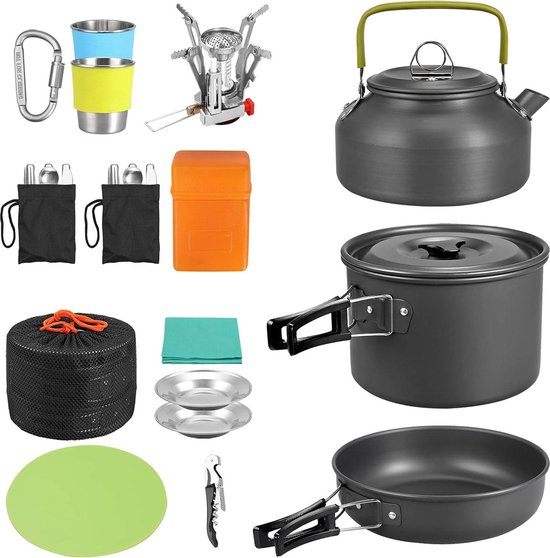Odoland Camping kookgerei Kit met Fornuis Odoland Camping kookgerei Kit met Fornuis