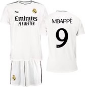 Kit domicile Real Madrid 2024/2025 - Kylian Mbappé - Taille 164 - Ensemble de football Enfants - Maillot et short - Garçons et Filles - 100% Polyester