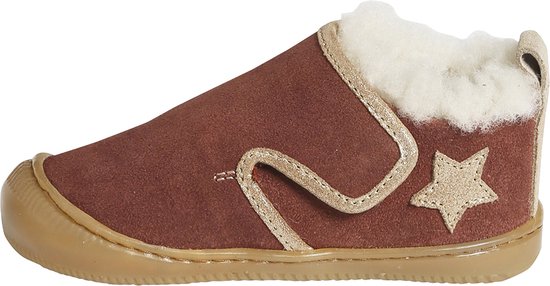 Vertbaudet Chaussons fourrés scratchés bébé en cuir souple