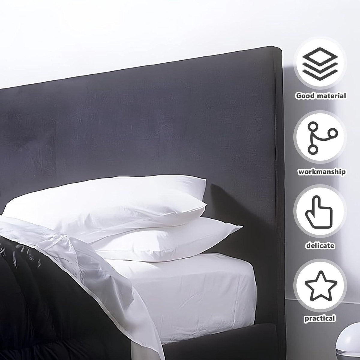 Hoofdbord Hoes Elastisch All-inclusive Hoofdeinde Hoes Bed Hoofdrug Bescherming Stofhoes Voor Slaapkamer (Color : F, Size : 170-190cm