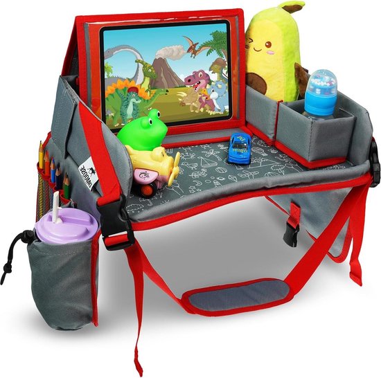 Kinderautostoel tafelblad voor peuters - reistafel voor kinderen - schootdienblad voor vliegtuig - kinderreisbureau - autostoel accessoires - road trip activiteiten reistafel voor kinderen