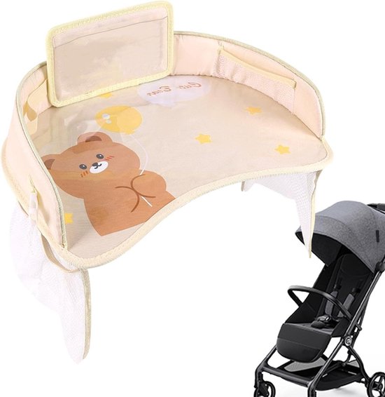 DMoose Reistas voor kinderen, peuters, autostoel, activiteitenbak met gevoerde comfortabele basis, zijwanden, mesh-snackzakken, tablethouder, waterdichte autostoel, stop, vliegtuigspel en