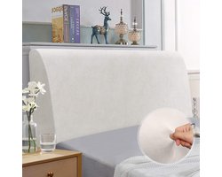 Headboard Cover Elastic Protection Plain White 120-140 cm - Fits TAOCOCO Beds hoofdbord hoes elastische