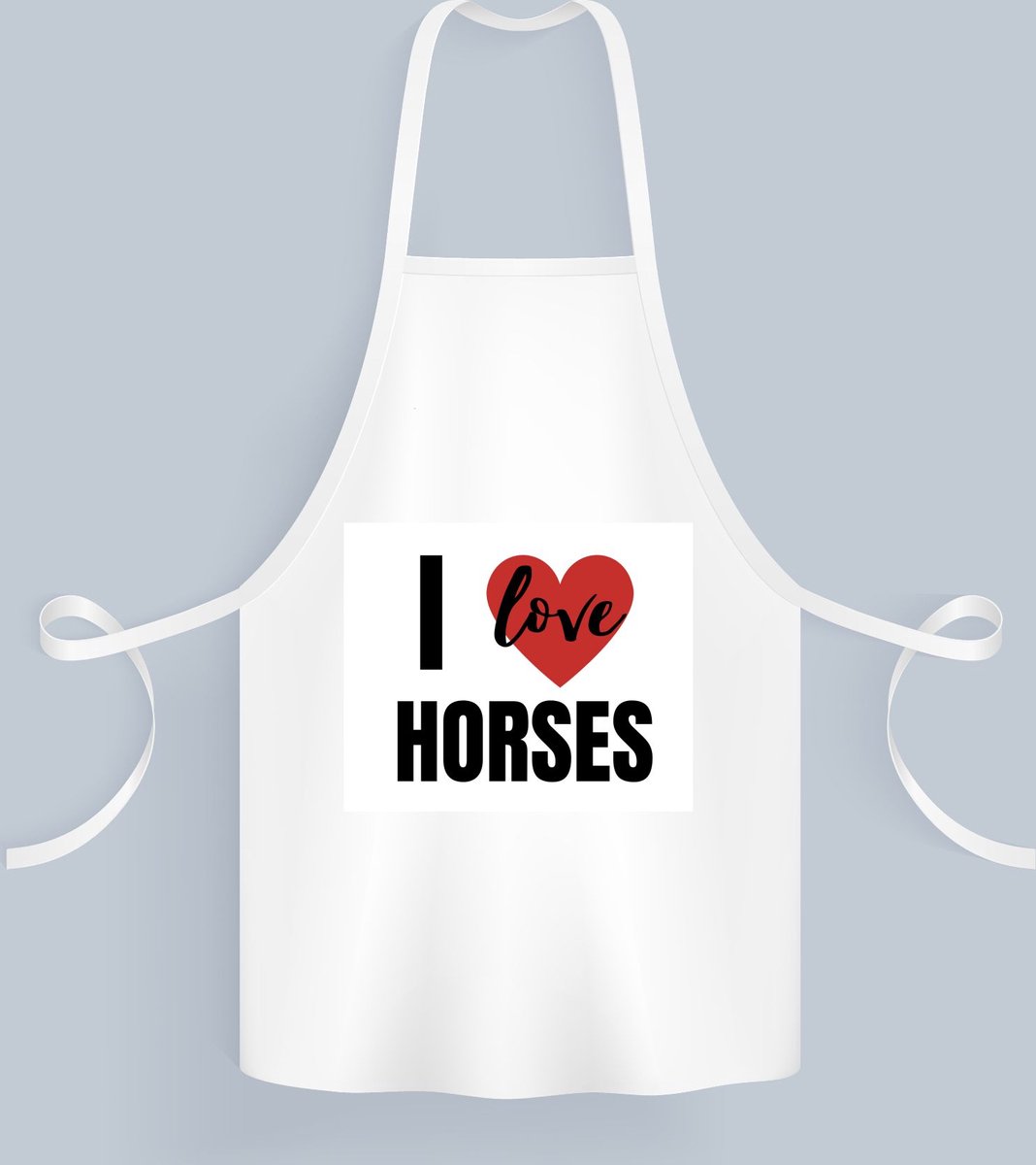 Akyol - i love horses Keukenschort - Paarden - paarden liefhebbers - verjaardagscadeau - kado - gift - 82 bij 71 cm