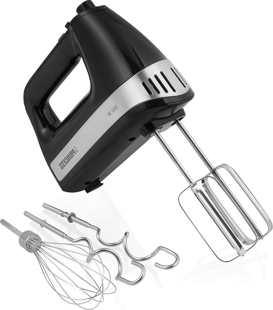 Handmixer Power 500 - krachtige motor - opbergdoos - Zwart met handvat