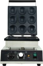 Bol.com HCB® - Professionele Horeca poffertjes Wafel ijzer - 9st - 230V - RVS / INOX poffertjespan electrisch - Poffertjesmaker ... aanbieding