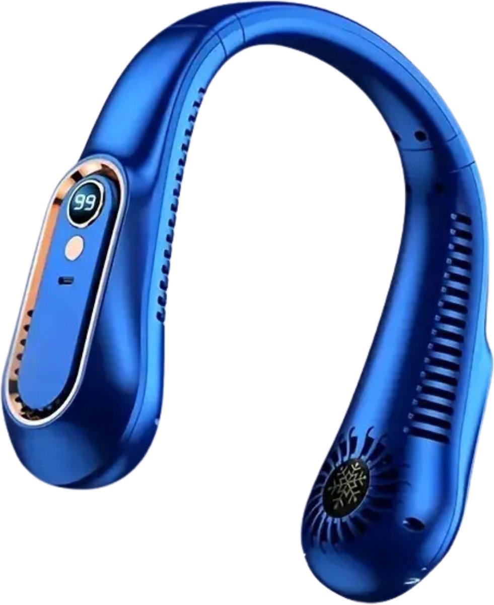 Bovista Nekventilator - Draagbare Gezichtsventilator - Neck Fan - Met Koeling - Hals - Hoofd - Blauw - Zomer