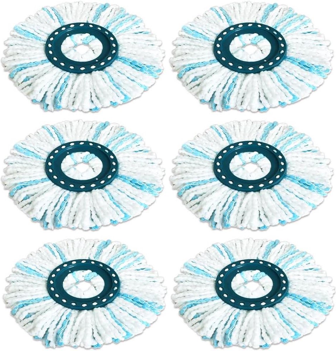 Mop Head Doek Pads Vervanging Pack van 6 Compatibel met Leifheit Clean Twist Disc Mop Dubbele Vezel Efficiënte Waterabsorptie