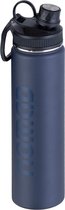 Bouteille NOMAD® 750 ml | Bouteille thermos en acier inoxydable | Bleu foncé | Bouchon à double vis et crochet de suspension | Bouteille d'eau isolée