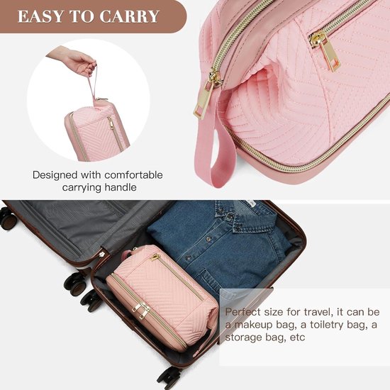 GSenhui Coquette Bag, make-uptas, 3-delige set, make-uptas, bloemen, toilettas, voor dames, 3-delige set, schattige beautytas, grote reis, M4., cosmeticakoffer