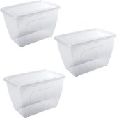 3x Contenants de rangement / aliments hauts / profonds 1,5 litre plastique transparent / plastique - 18 x 12 x 12 cm - Vienne - Conteneur de conservation des aliments - Mealprep - Conserver les repas