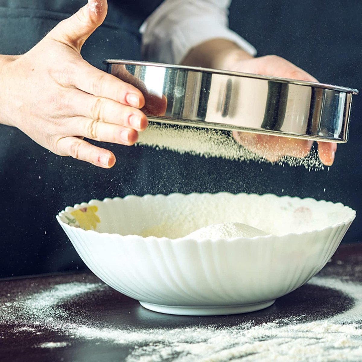 Riokem ® Professioneel RVS Bloemszeef Set - 6 Maten voor Bakken en Koken