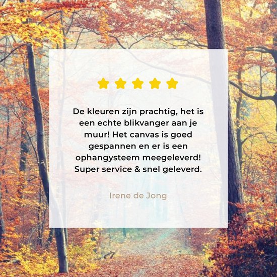 Toile Peinture Forêt - Automne - Feuilles - 120x80 cm - Décoration murale